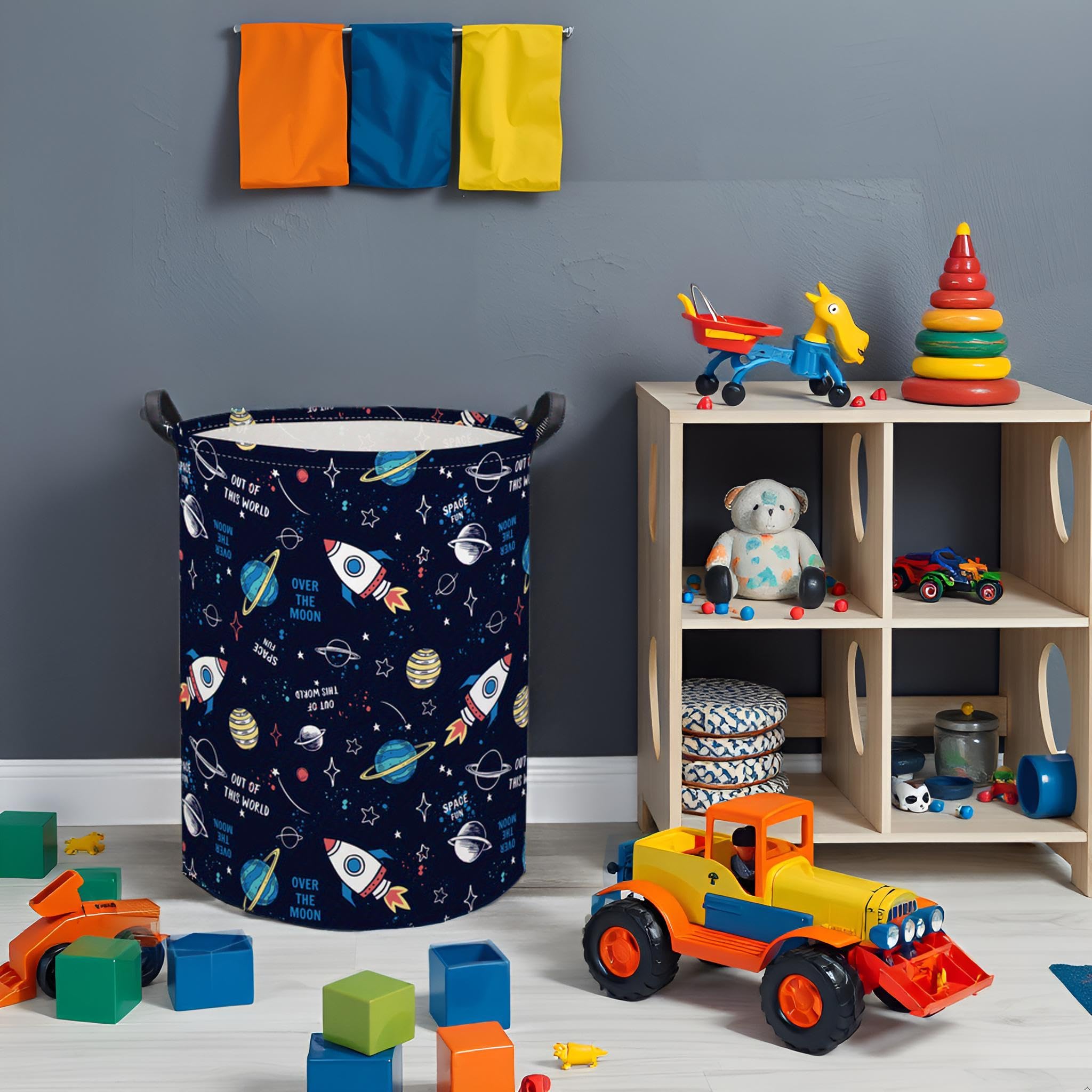 HIYAGON collapsible hamper with dinosaur design saves space when not in use