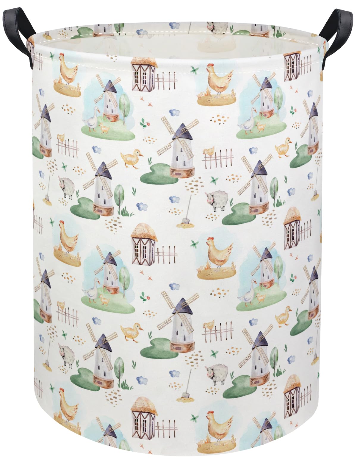 HIYAGON Kids Laundry Basket with dino pattern for toy and clothing storage