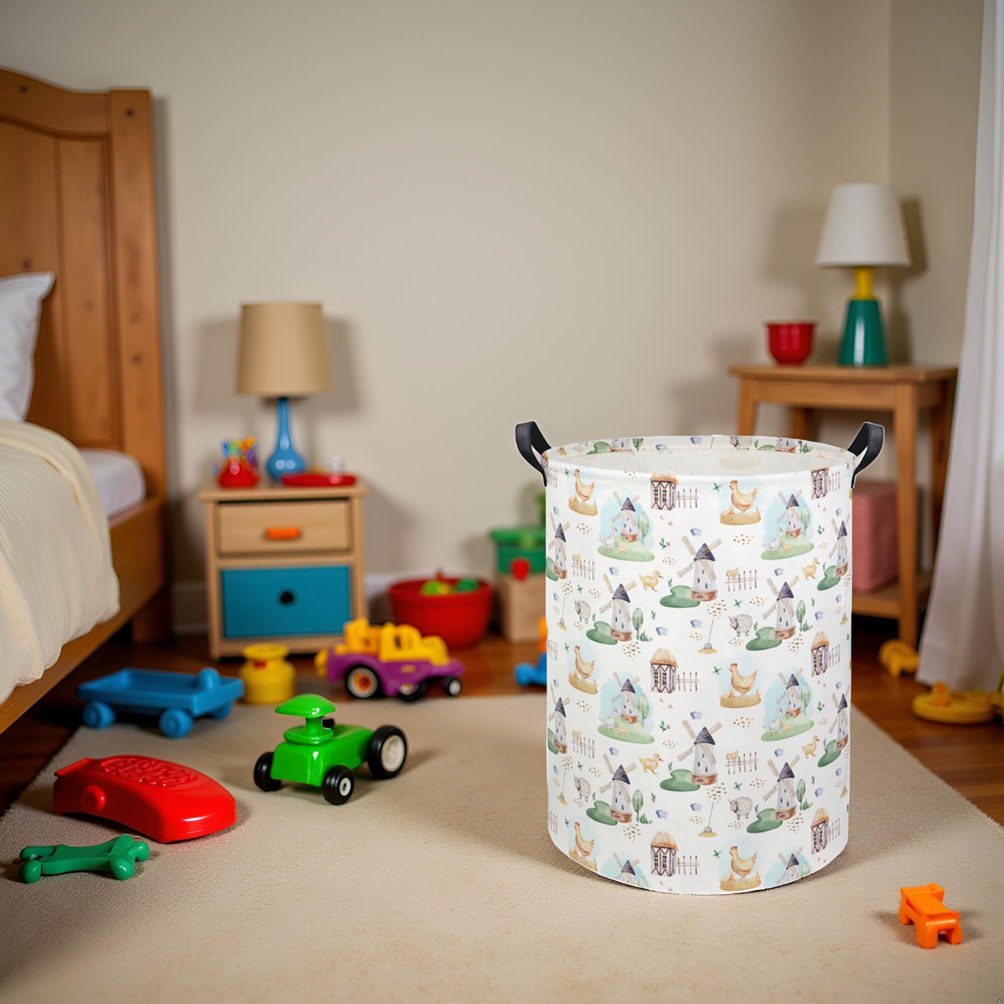 HIYAGON Kids Laundry Basket uses linen and cotton with waterproof inner
