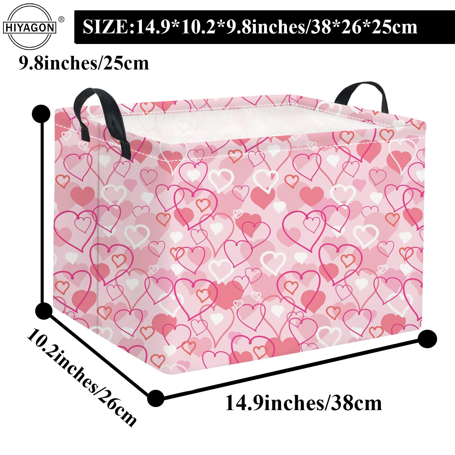 HIYAGON leather handle portable bin for effortless carrying.