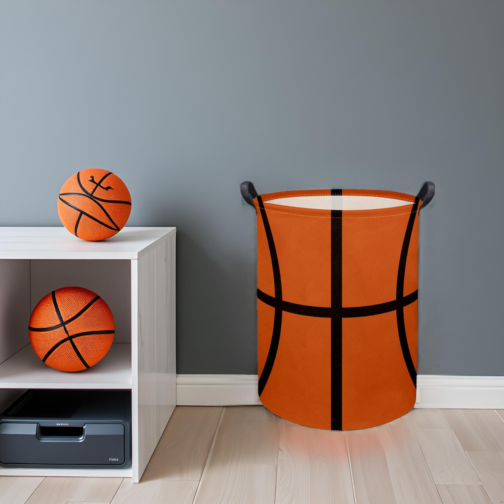 HIYAGON nursery hamper in linen-cotton with waterproof inner lining.