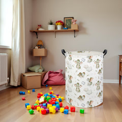 HIYAGON nursery toy storage bin with butterfly theme for organized playtime.