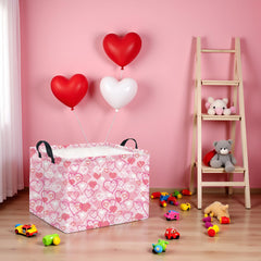 HIYAGON pink baby girl storage bin side view ideal for toy organization.