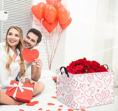 HIYAGON pink striped heart design adds playful decor while storing small items.