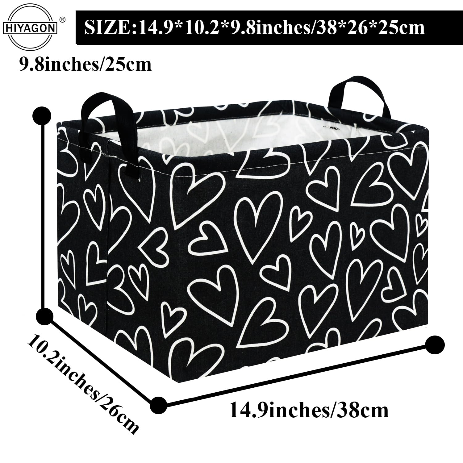 HIYAGON Portable laundry and toy organizer with easy-carry handle.