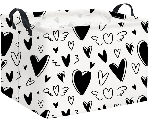 HIYAGON Rectangular Heart Basket front view, ideal for toy storage and organization.