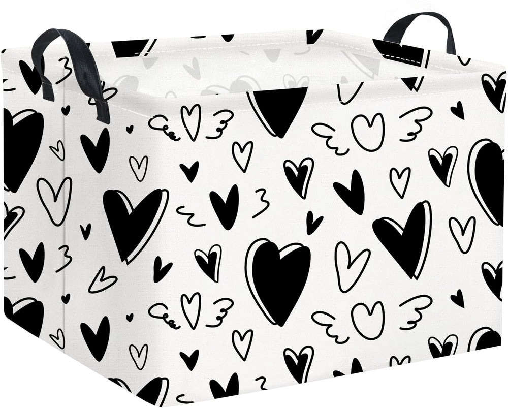 HIYAGON Rectangular Heart Basket front view, ideal for toy storage and organization.