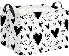 HIYAGON Rectangular Heart Basket front view, ideal for toy storage and organization.