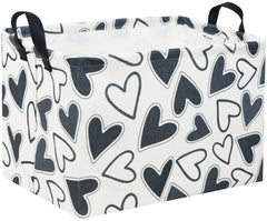 HIYAGON Rectangular Heart Basket front view for toy storage and room decor