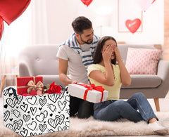 In-room decor: stylish heart-pattern organizer on a shelf