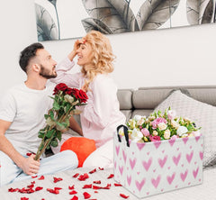 HIYAGON folded-design heart pink basket saves space when not in use