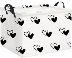 HIYAGON rectangular love heart basket front view shows sturdy frame for organized storage