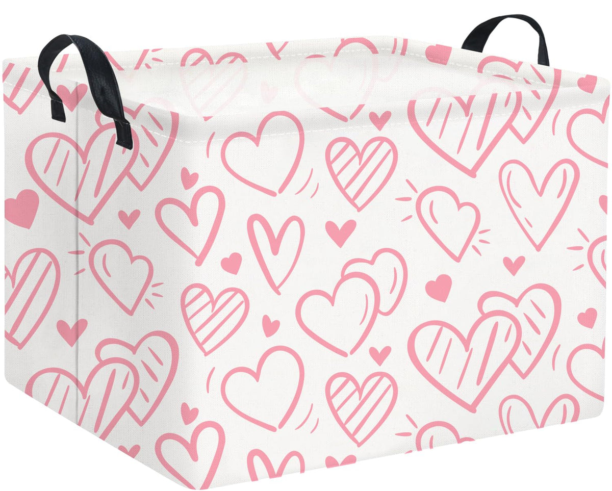 HIYAGON rectangular pink basket with a sturdy frame for toy organization in kids' rooms.