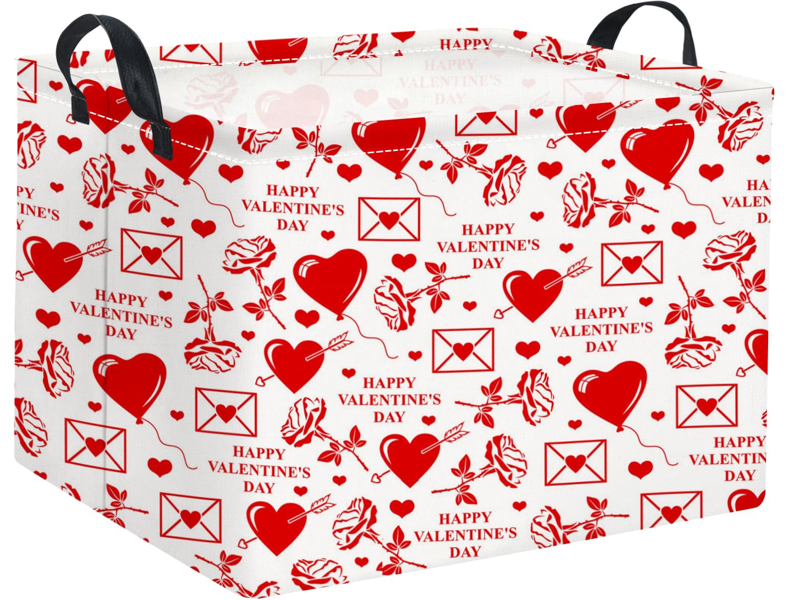 HIYAGON rectangular Valentines basket collapsible, ideal for space-saving storage.