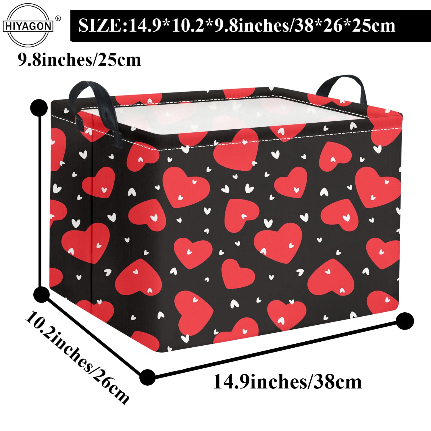 HIYAGON rectangular Valentines basket in living room as chic storage decor