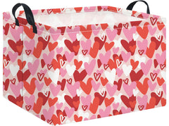 HIYAGON pink rectangular valentines basket front view for toy storage