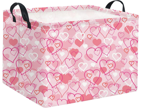 HIYAGON rectangular valentines basket with pink heart front for tidy storage.