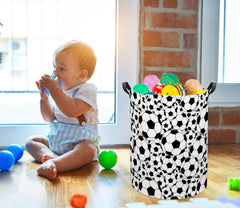 HIYAGON Soccer Baby Laundry Basket doubles as a compact toy storage bin for playrooms.