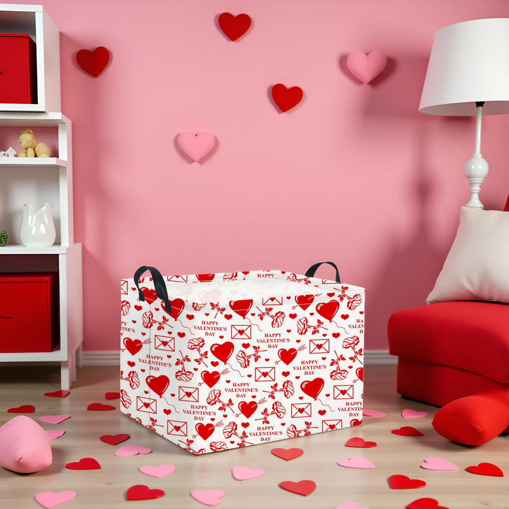 HIYAGON Valentines basket living room blankets stored neatly.