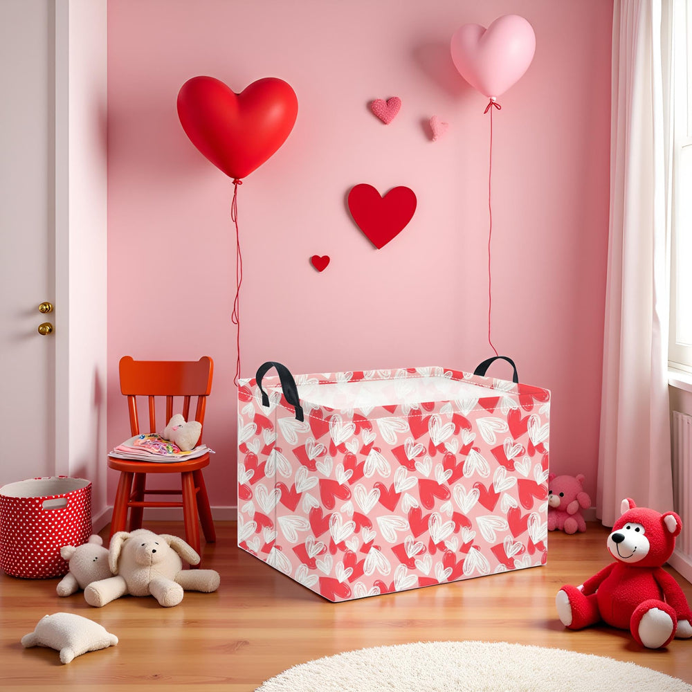 HIYAGON valentines basket storing toys and books demonstrates versatility.