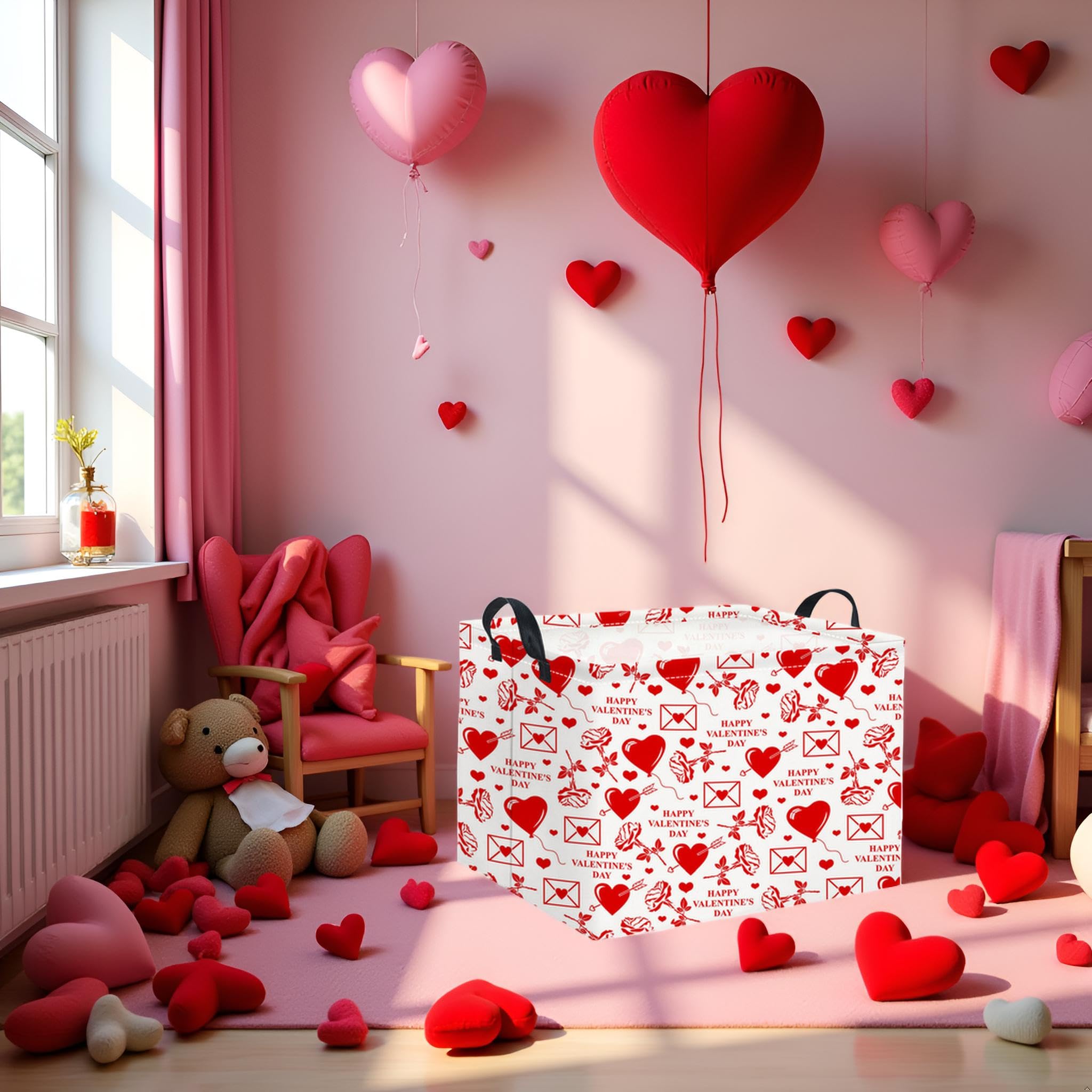 HIYAGON Valentines basket toy storage organizes playroom essentials.
