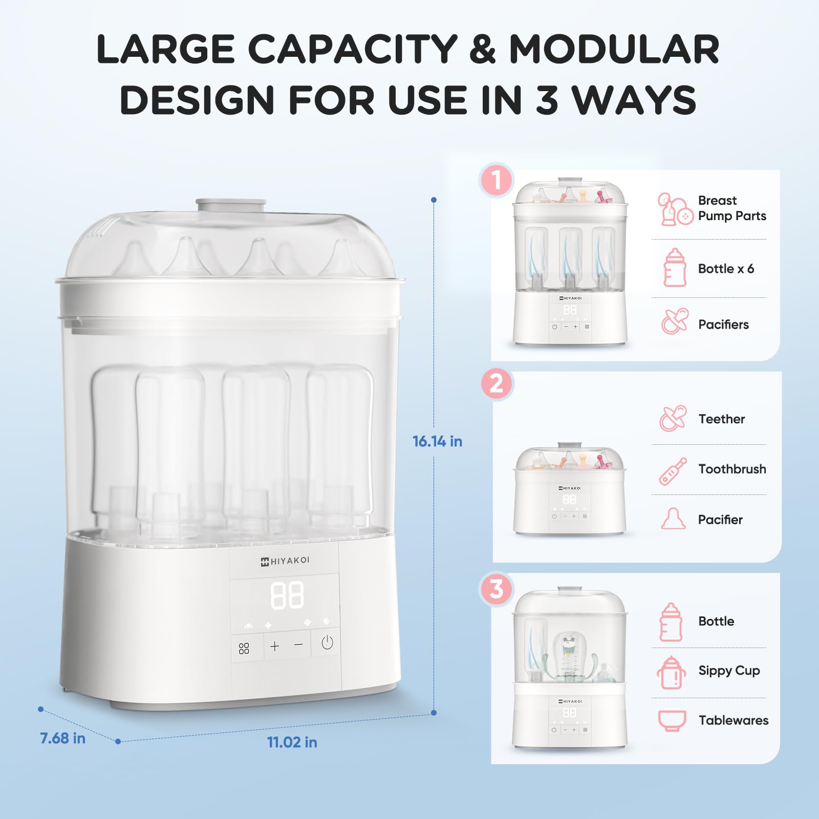 HIYAKOI keeps items sterile for up to 48 hours.