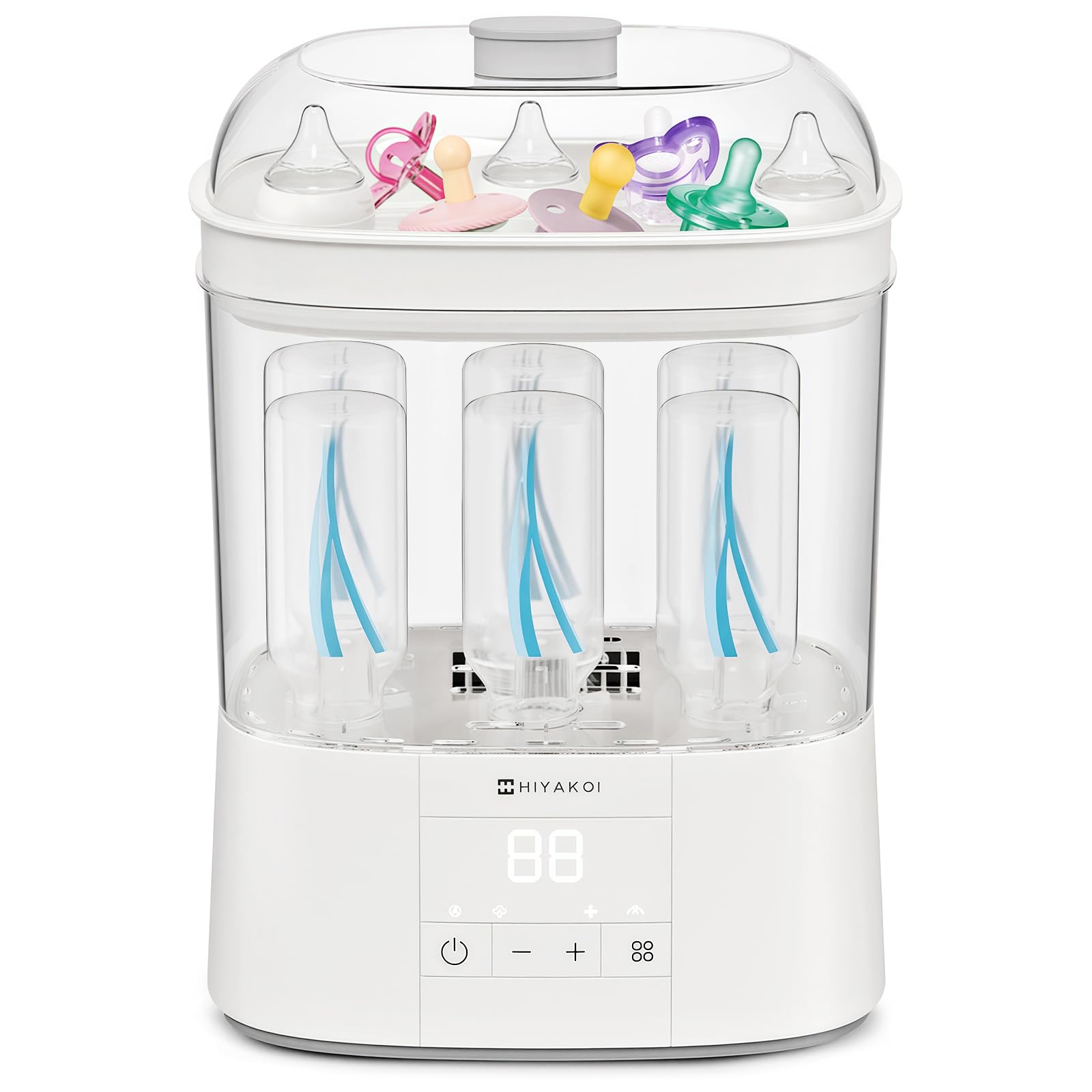 HIYAKOI two-layer bottle sterilizer setup for fast, hygienic prep.