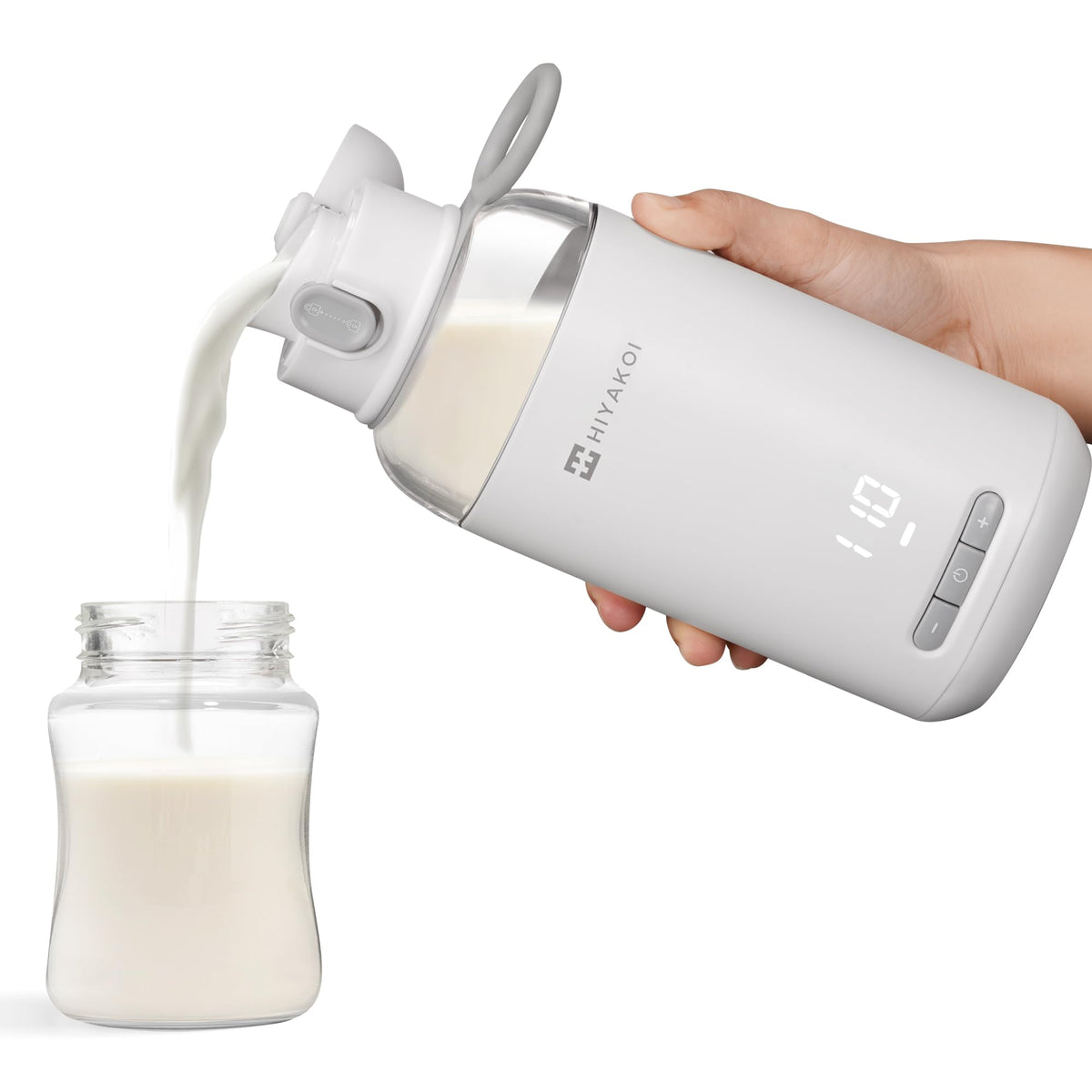 HIYAKOI bottle warmer on the go heats formula quickly for busy parents.