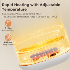 HIYAKOI warmer LED display shows precise temperatures for easy control.