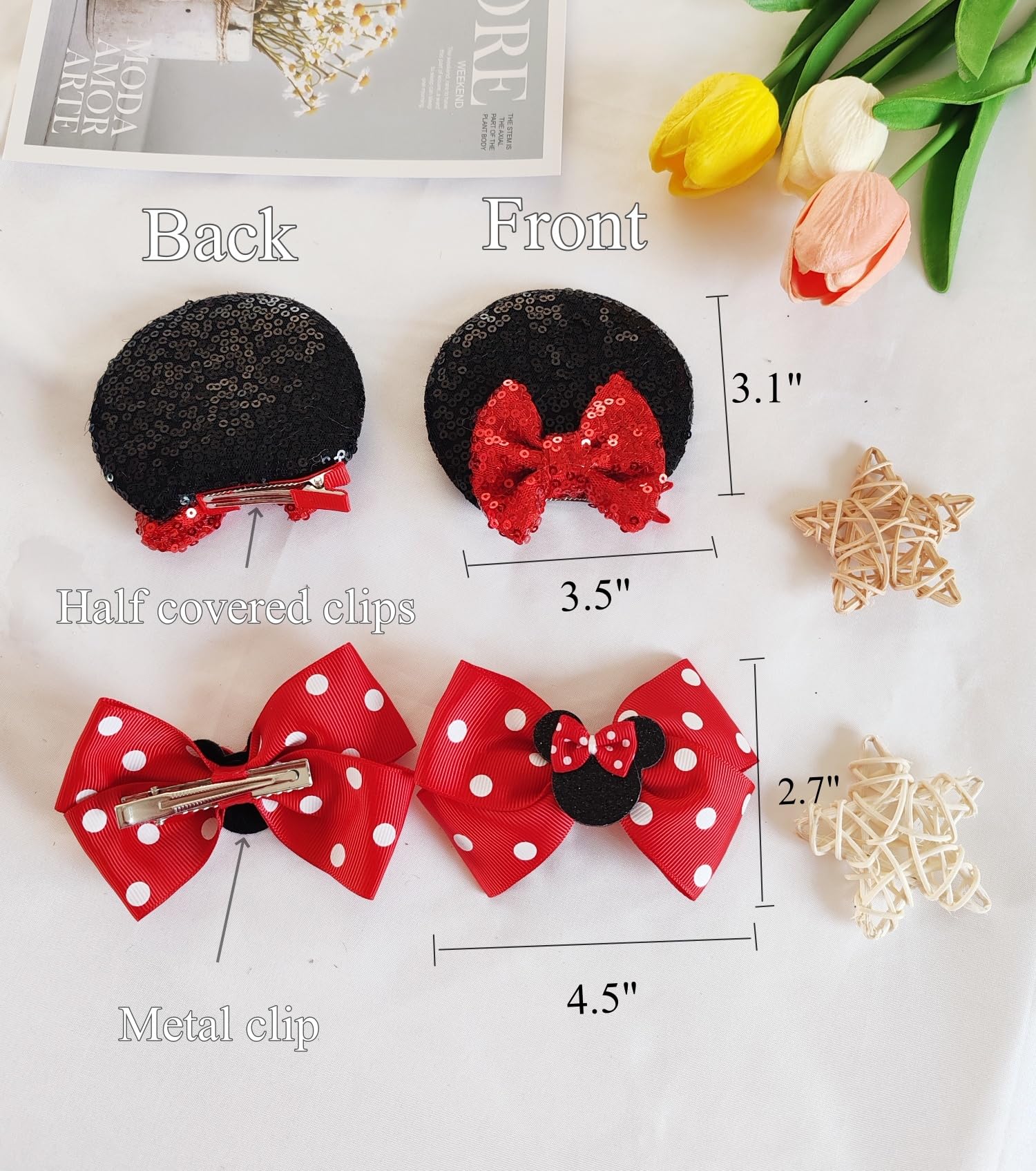 Hjiaruiky mouse ears clip suitable for cosplay and costumes.