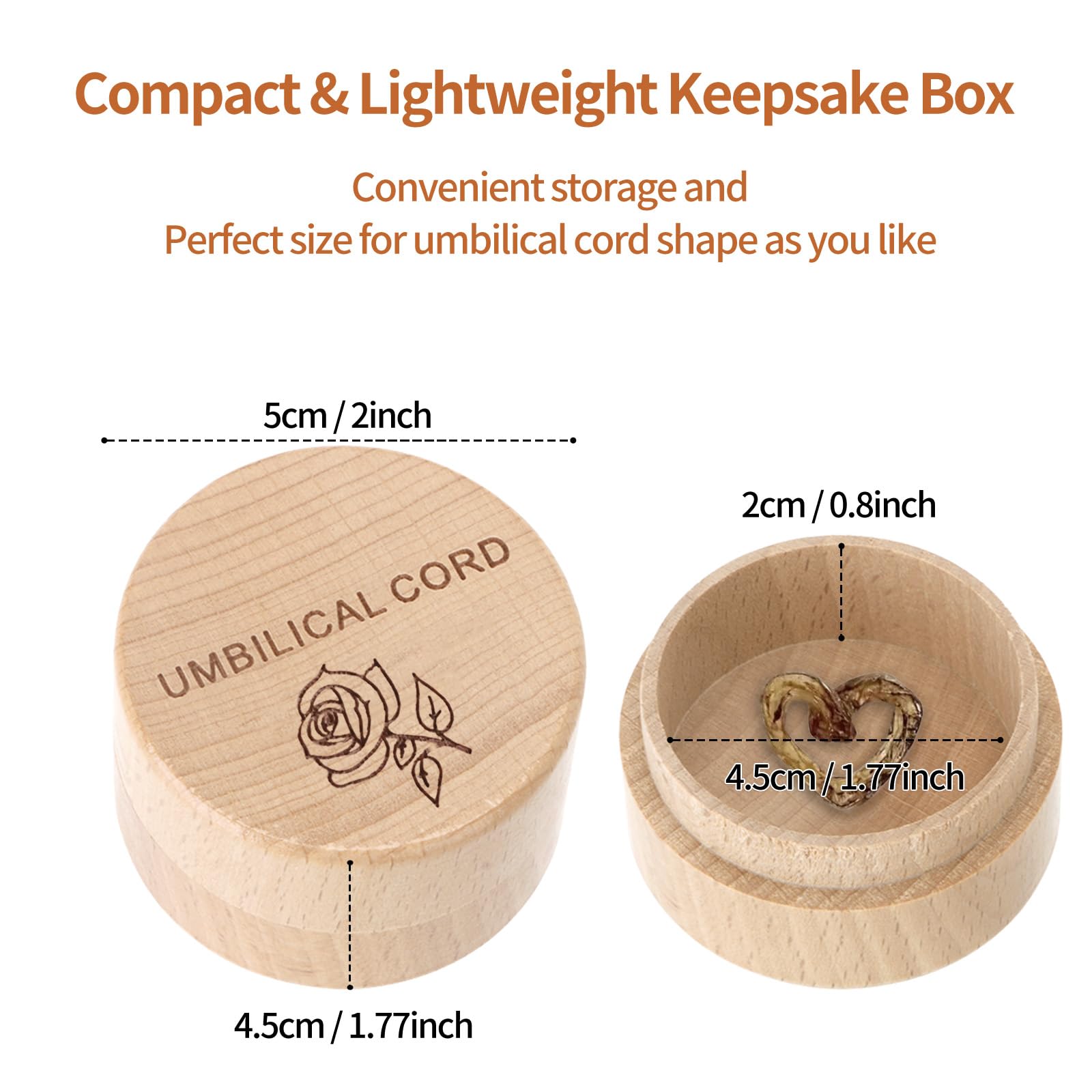 HJKEMI Compact Keepsake Box neatly fits with other newborn mementos