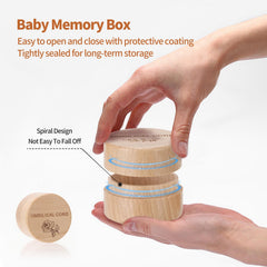 HJKEMI Umbilical Cord Storage Box features a protective coating for lasting keepsakes