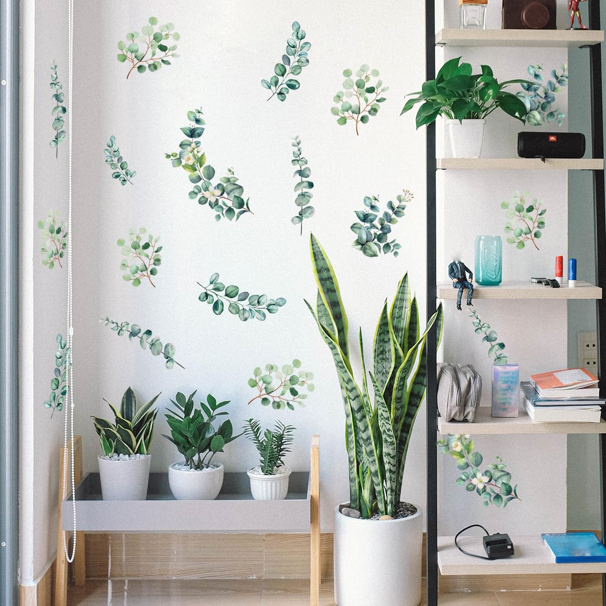 HJKlove bedroom wall decor eucalyptus sticker creates calm, inviting ambiance.