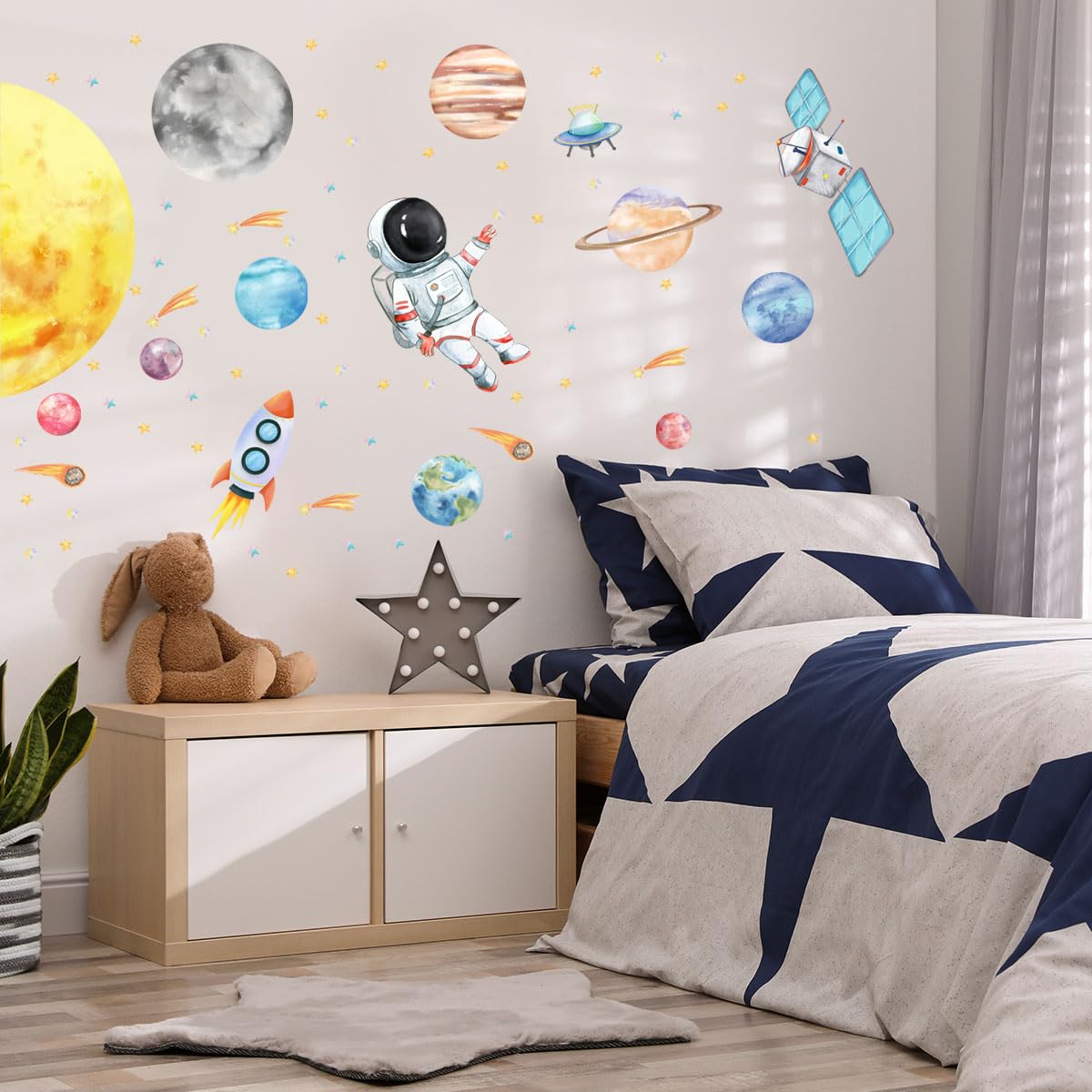 HJKlove classroom space art wall decals encourage curiosity and imaginative play