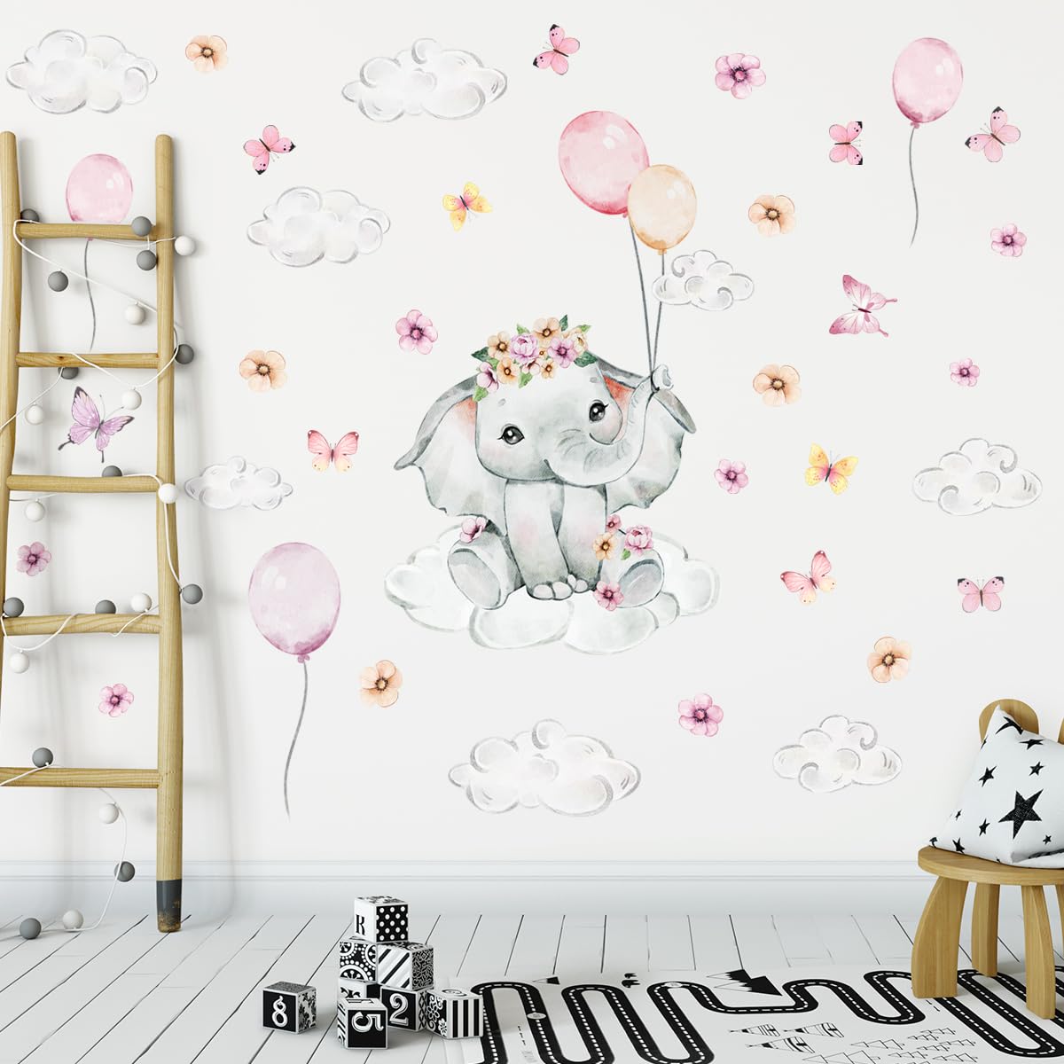 HJKlove kid bedroom decor set complements bedtime routines with charming removable decals.