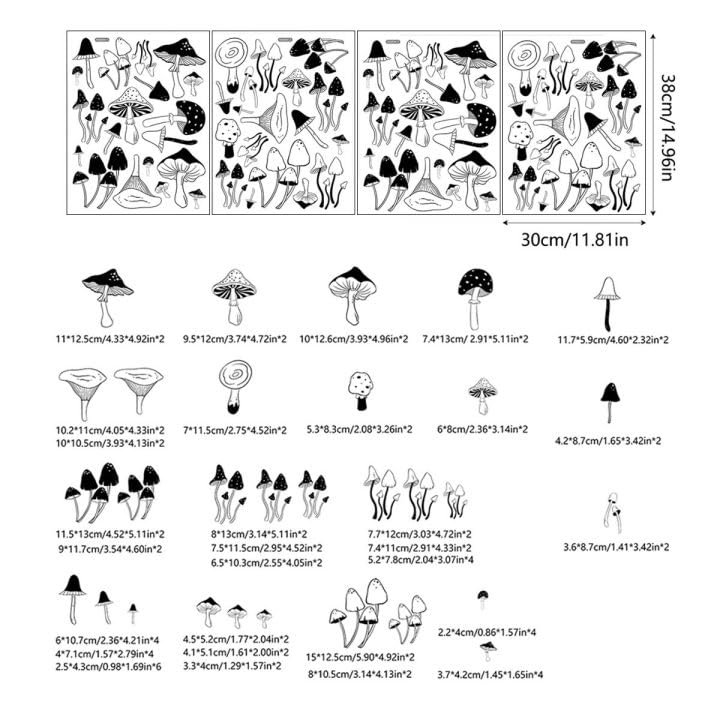 HJKlove mushroom wall stickers for playroom create bright imaginative space.