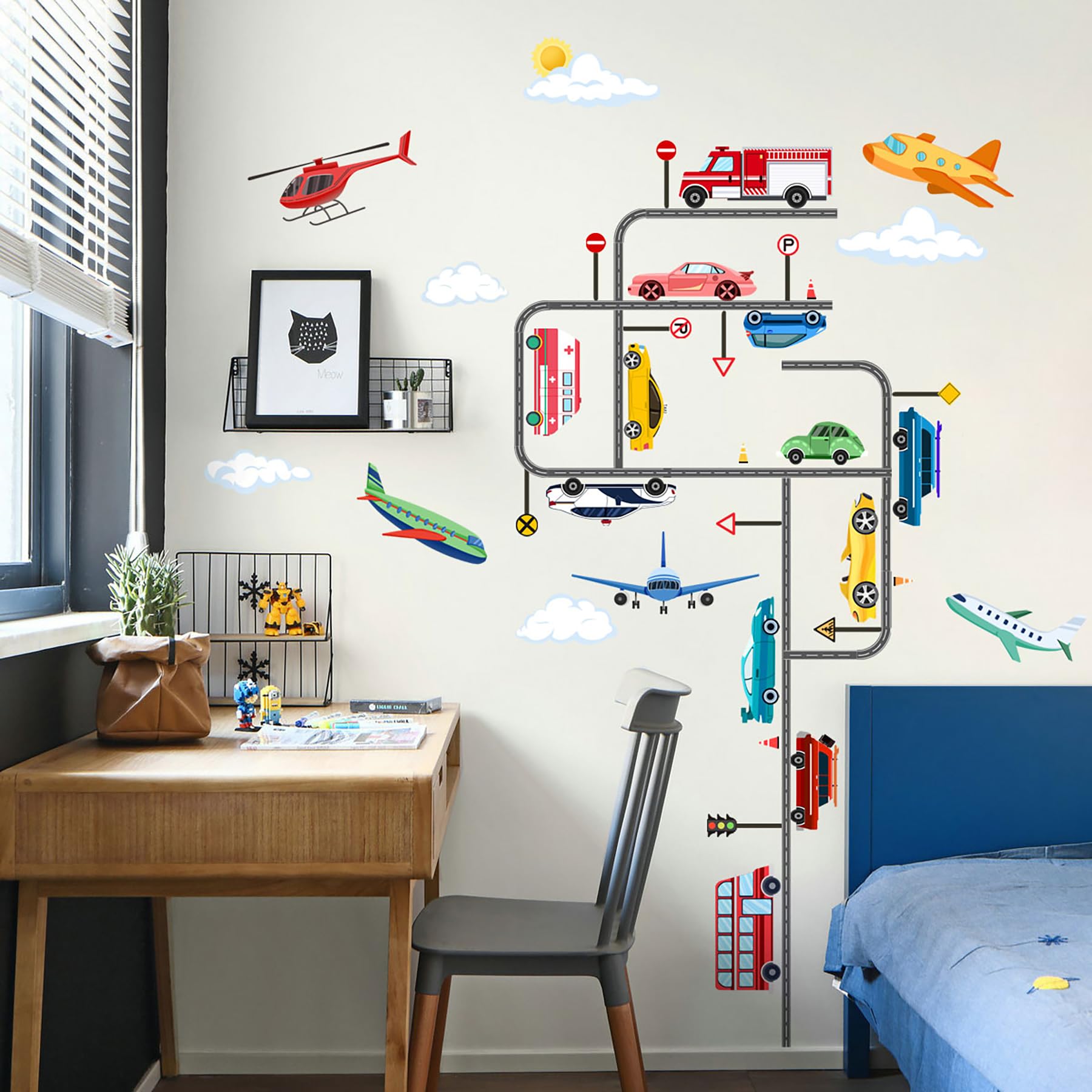 HJKlove road sign and barrier wall sticker for authentic urban detail