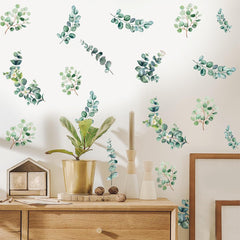 HJKlove self-adhesive eucalyptus decal provides reusable decor without residue.