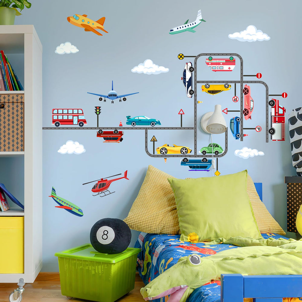 HJKlove urban vehicles wall decor set brightening playareas