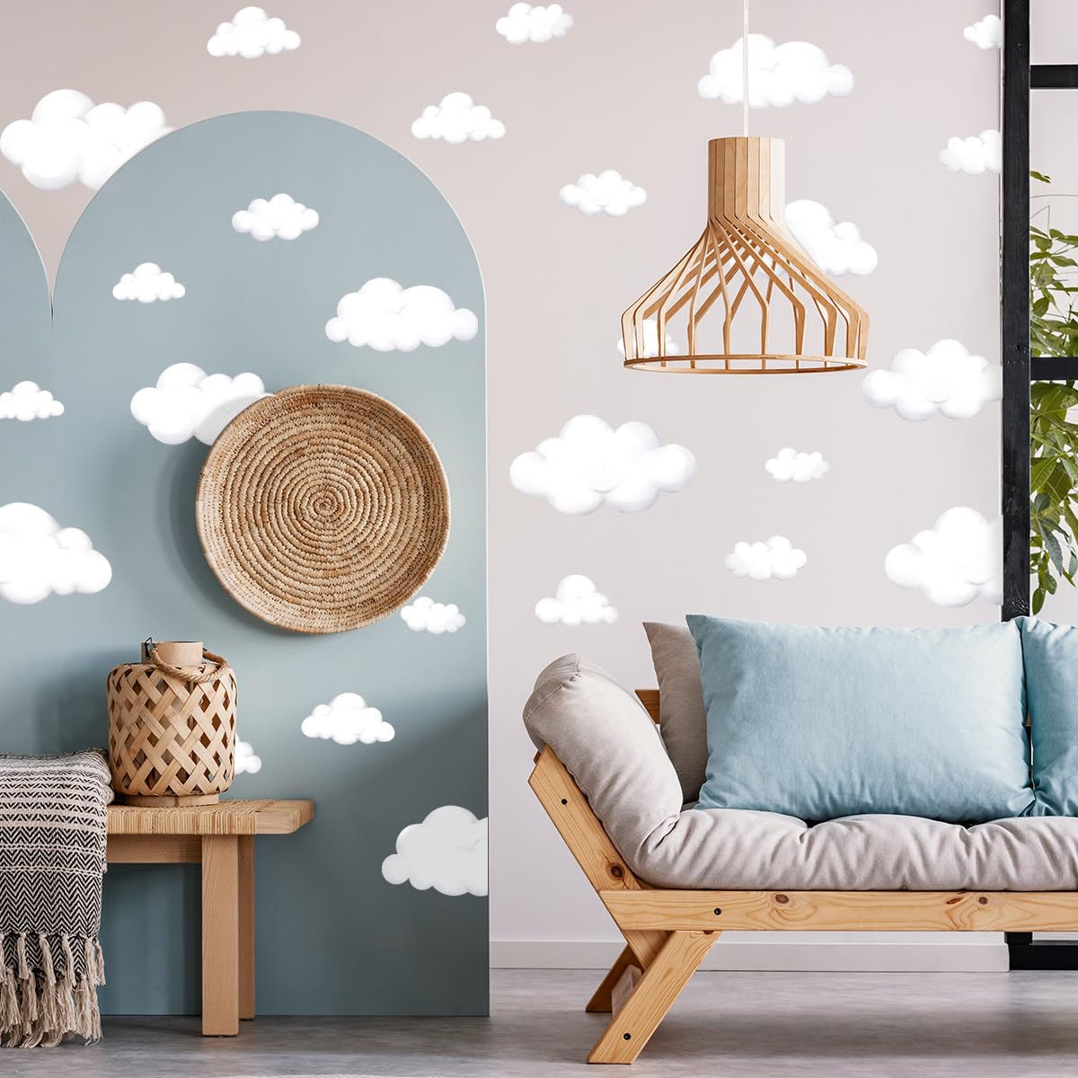 HJKlove watercolor cloud wall decal 04 brightens classroom corners