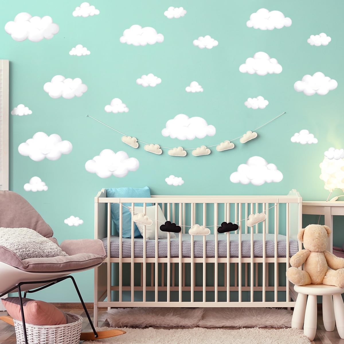 HJKlove watercolor cloud wall decal 05 removable decor for baby room