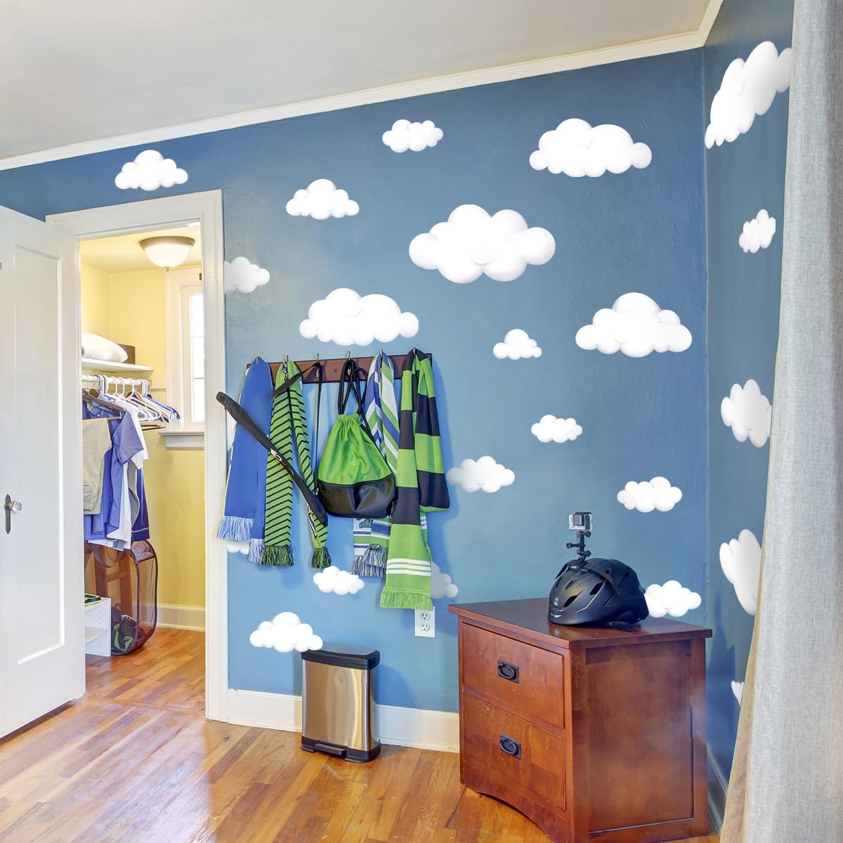 HJKlove watercolor cloud wall decal 07 light, removable wall art for any age