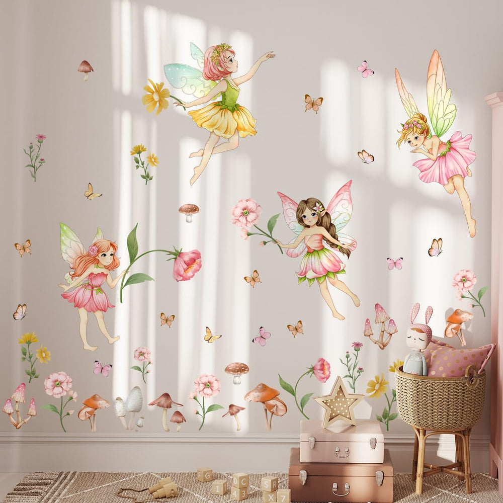 HJKlove Watercolor mushroom stickers create whimsical spaces