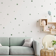 HJKlove watercolour dots offer easy peel-and-stick application for quick room updates.