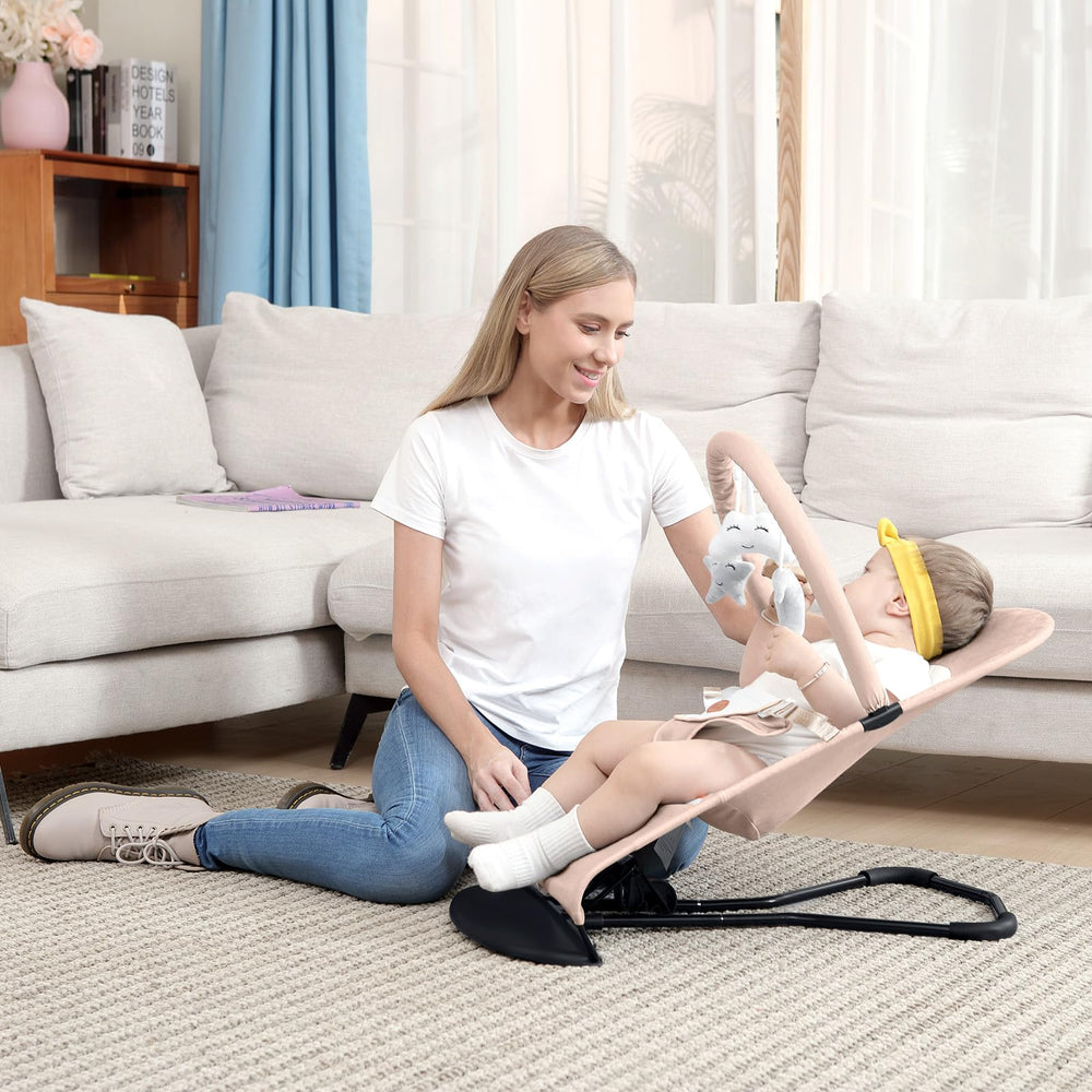 HKAI Baby Bouncer cleanable-cover is removable and machine washable for easy care.