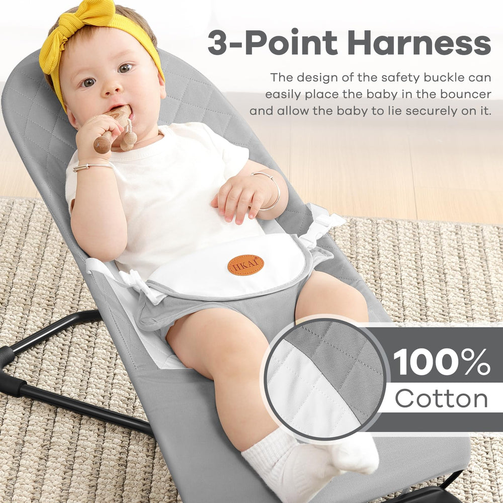 HKAI Baby Bouncer Rocker Mode provides soothing, gentle rocking