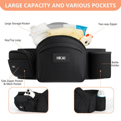 HKAI Hip Carrier side carry demonstrates hands-free versatility for busy days.