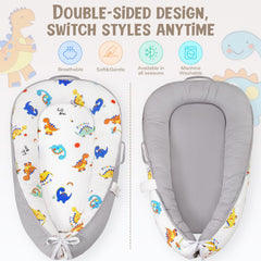HKAI Baby Lounger adjustable size with drawstring for growing infants' snug fit.