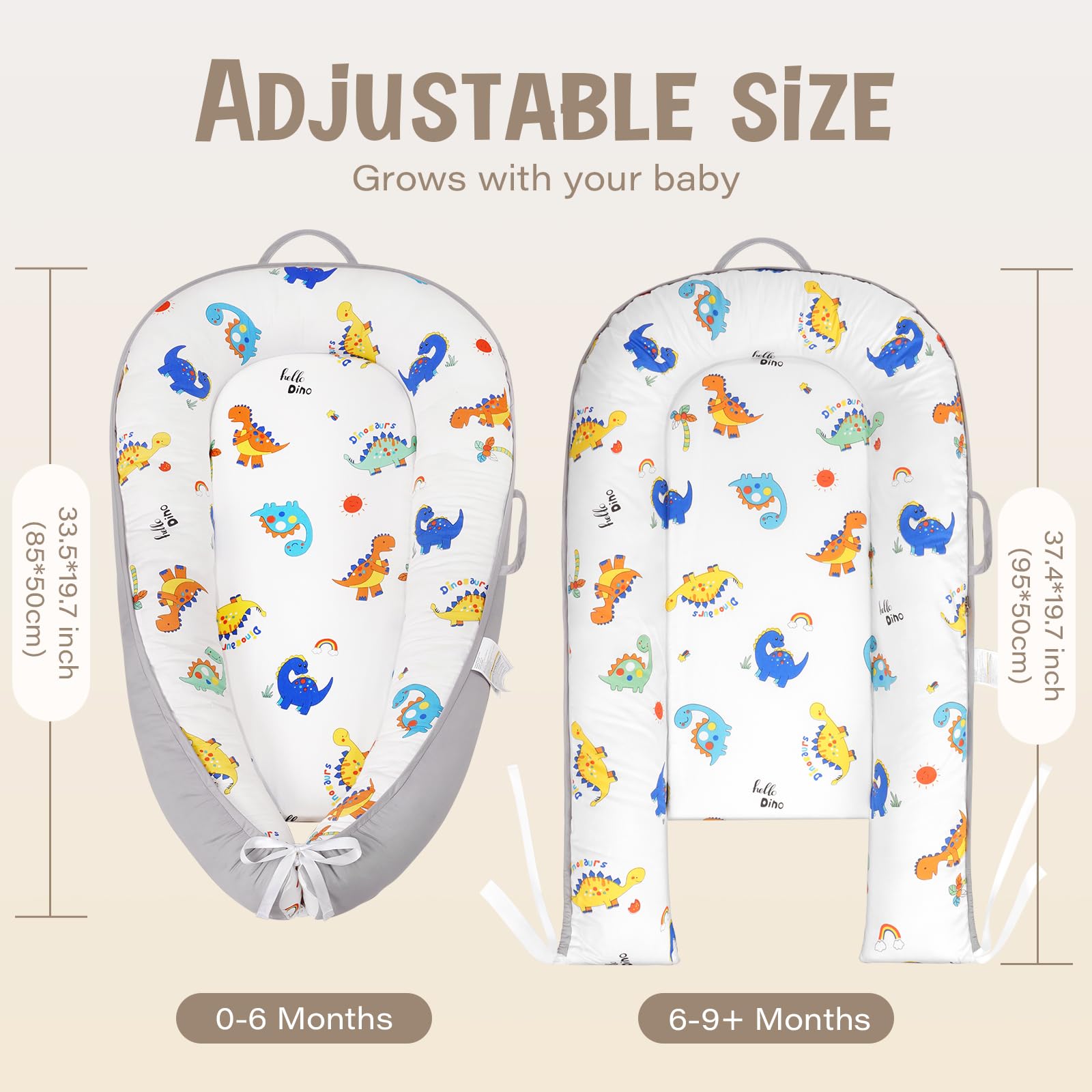 HKAI Baby Lounger removable, washable cover for quick cleanups between uses.