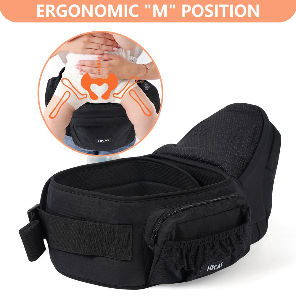 HKAI breathable mesh fabric keeps baby and caregiver cool.